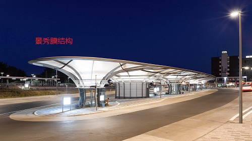 檢查站車道雨棚采用膜結(jié)構(gòu)